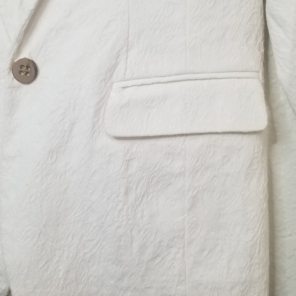 Apt. 9 White Single-Button Textured Blazer - Picture 10 of 16